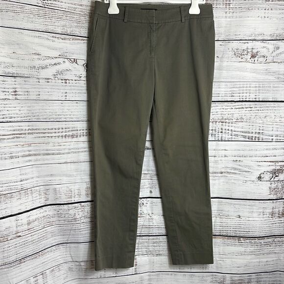 Lafayette 148 New York pants Womens size 10 straight chino olive green preppy - Picture 1 of 11